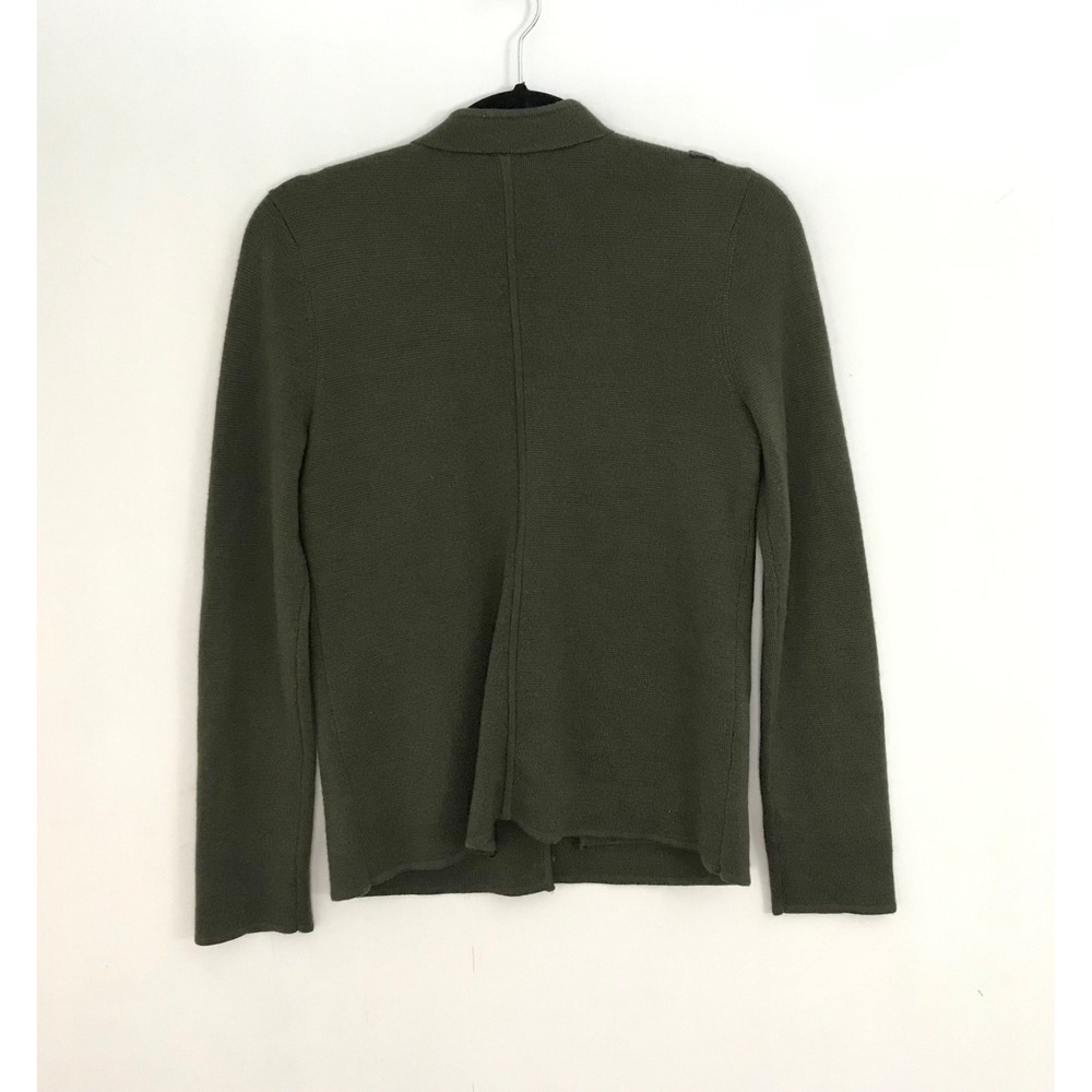 Talbots Knit Cardigan Small 100% Pure Merino Wool Green Blazer Sweater Button Up - Picture 6 of 7